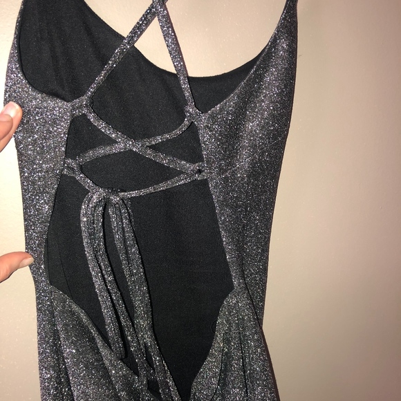 L'atiste Black/Silver Dress with Criss Cross Back - Picture 3 of 3